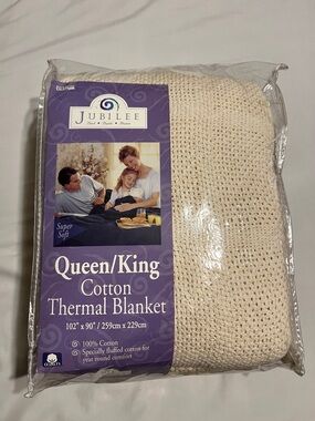 Jubilee 100% Cotton Thermal Blanket Queen/King 102” x 90”